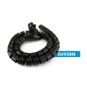 Tubo raccogli cavi in plastica flessibile Nero D.30mm